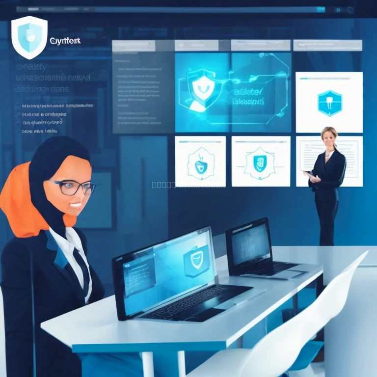 Ilustracija praktičnega izobraževanja o kibernetski varnosti v poslovnem okolju